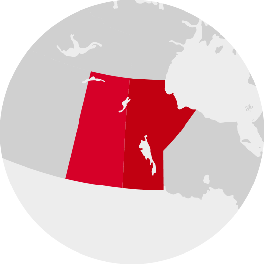 map portion with Manitoba and Saskatchewan